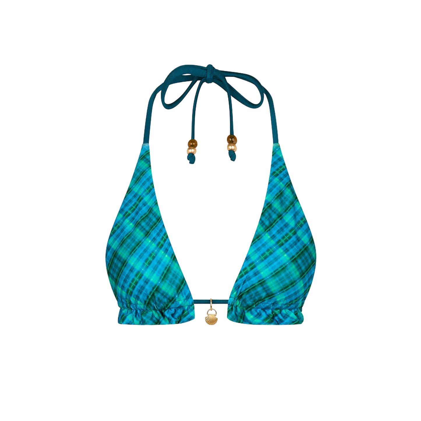 Kulani Kinis Frill Halter Bralette Bikini Top - Tropic Dip