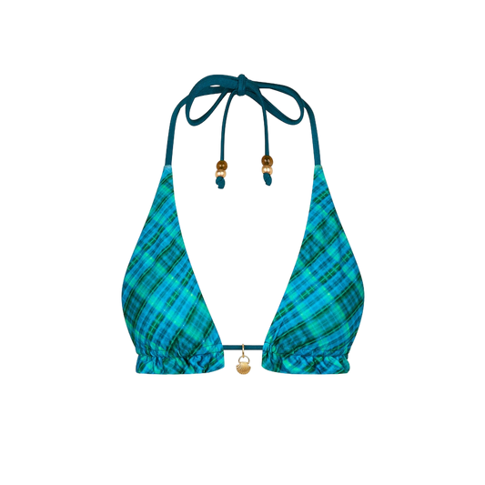 Kulani Kinis Frill Halter Bralette Bikini Top - Tropic Dip