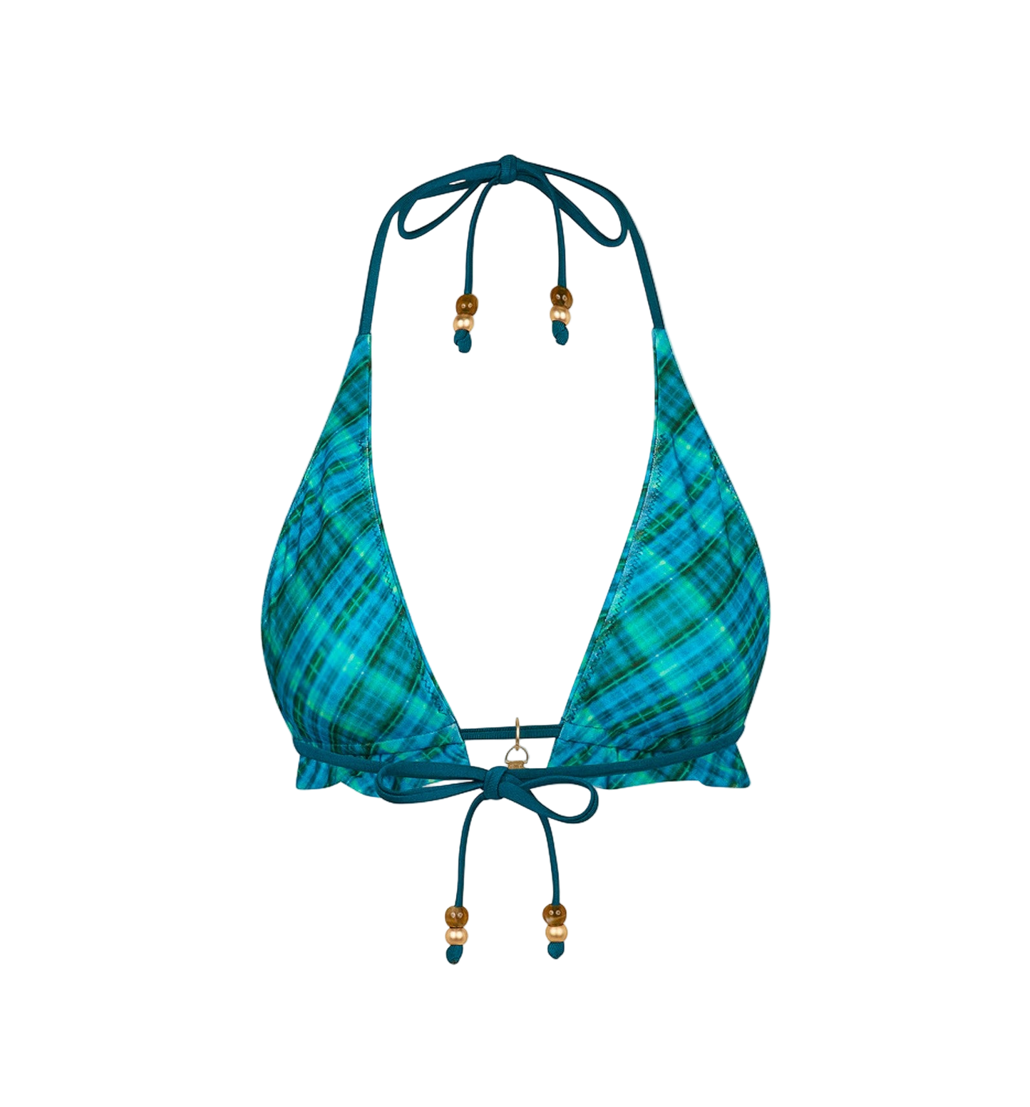 Kulani Kinis Frill Halter Bralette Bikini Top - Tropic Dip