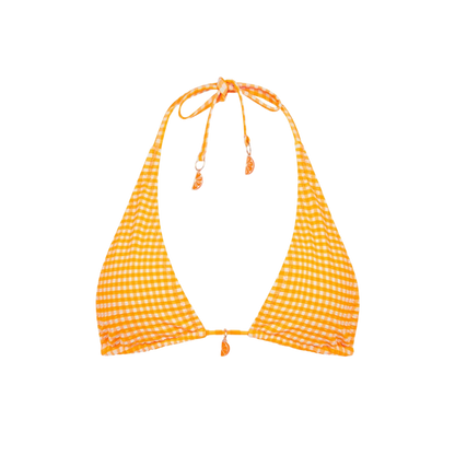 Kulani Kinis Classic Tie Halter Bikini Top - Orange Cream - FINAL SALE