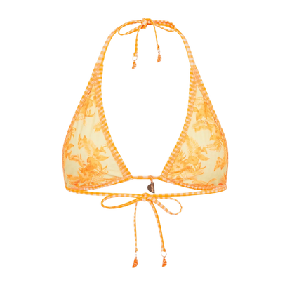 Kulani Kinis Classic Tie Halter Bikini Top - Orange Cream - FINAL SALE