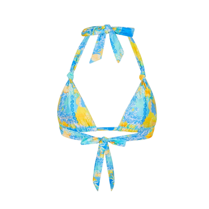 Kulani Kinis Soft Knot Halter Bikini Top - Limoncello Lagoon