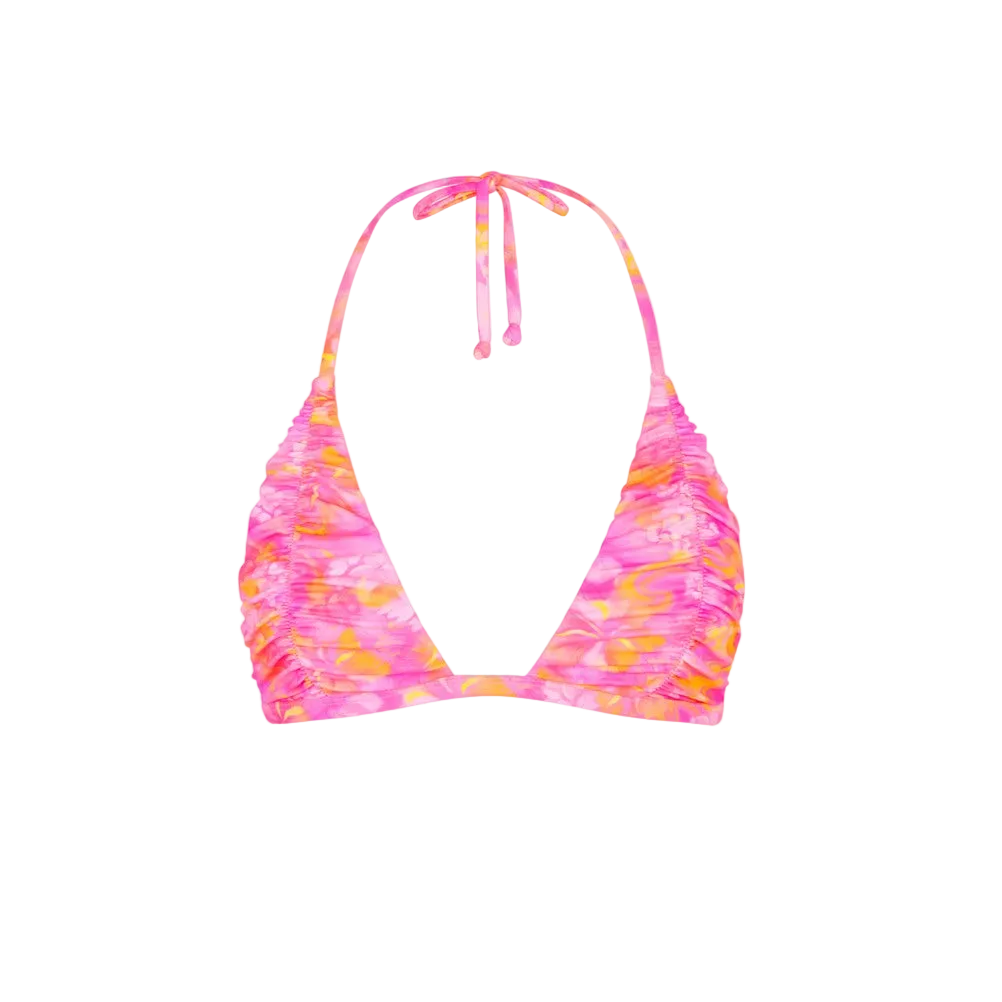 Kulani Kinis Gathered Stitch Bralette Bikini Top - Petal Pop