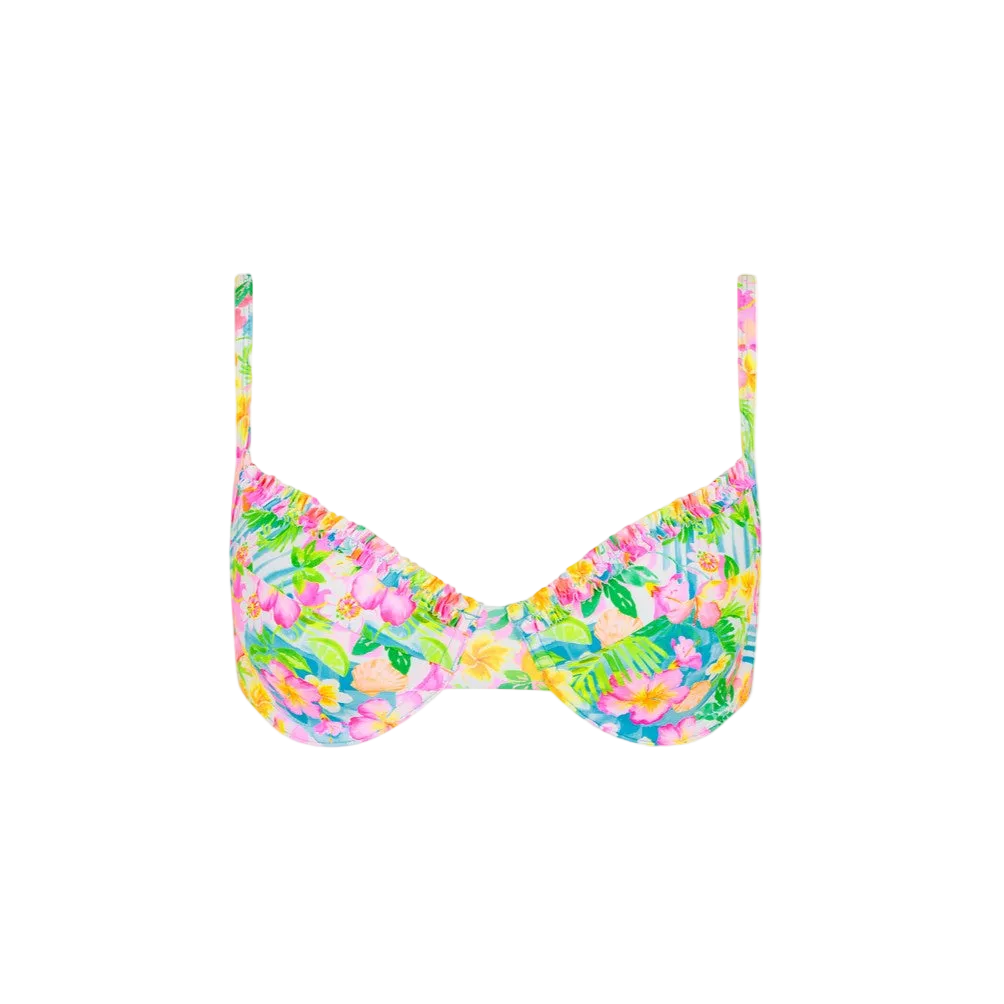 Kulani Kinis Double Ruffle Underwire Bikini Top - Summer Daydreams