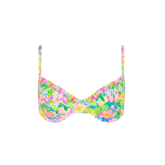 Kulani Kinis Double Ruffle Underwire Bikini Top - Summer Daydreams
