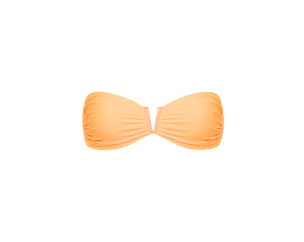 Kulani Kinis V Strapless Bandeau Bikini Top - Mango Ribbed