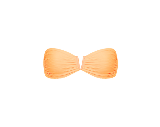 Kulani Kinis V Strapless Bandeau Bikini Top - Mango Ribbed