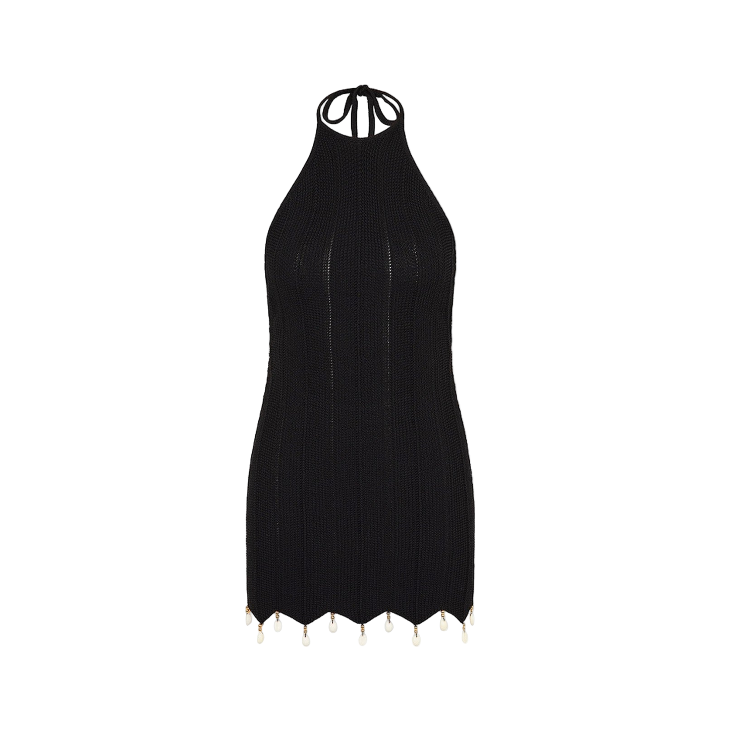 Kulani Kinis Chevron Knit Halter Mini Dress - Twilight Black