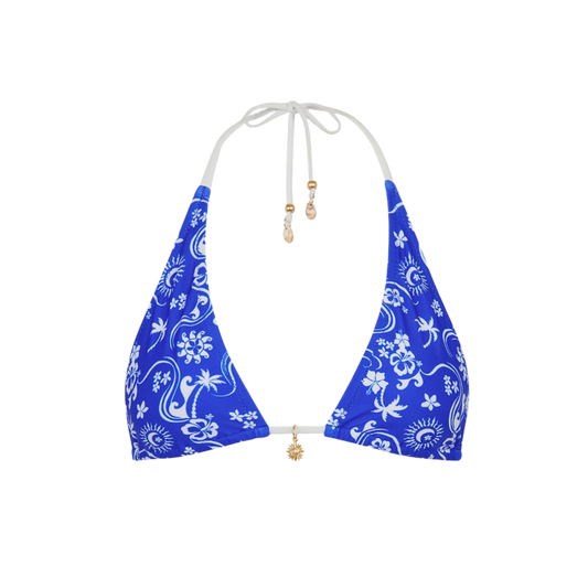 Kulani Kinis Classic Tie Halter Bikini Top - Surfside