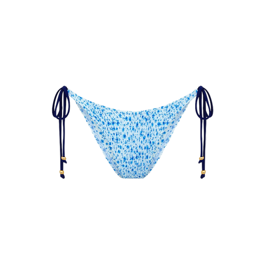 Kulani Kinis Shirred Dipped Cheeky Tie Bikini Bottom - Dream Flower