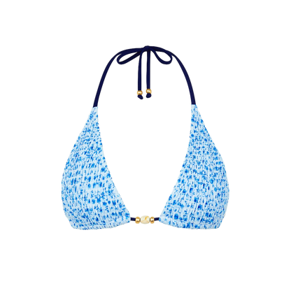 Kulani Kinis Shirred Triangle Bikini Top - Dream Flower - FINAL SALE