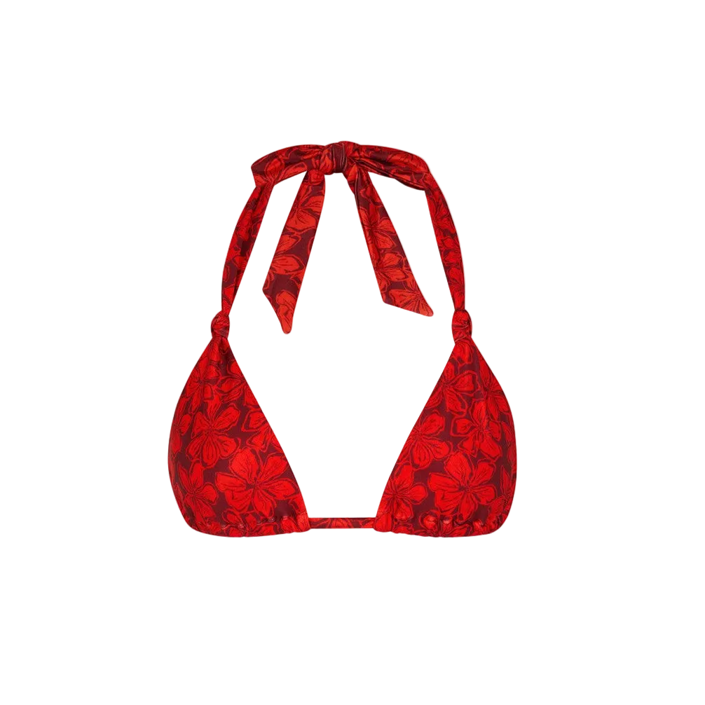 Kulani Kinis Soft Knot Halter Bikini Top - Sassy Sangria