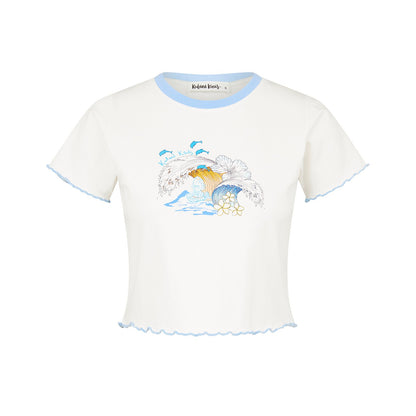 Kulani Kinis Lettuce Cropped Mini Tee - Blue Crush - FINAL SALE