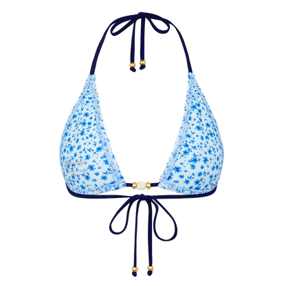 Kulani Kinis Shirred Triangle Bikini Top - Dream Flower - FINAL SALE