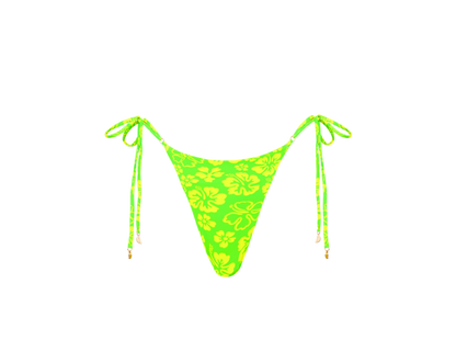 Kulani Kinis Thong Tie Side Bikini Bottom - Aloha Lime - FINAL SALE