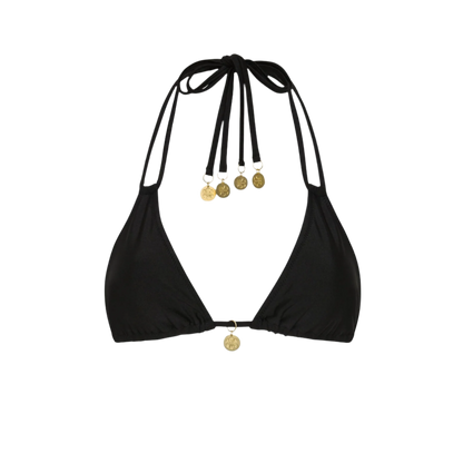 Kulani Kinis Halter Bralette Bikini Top - Twilight Black