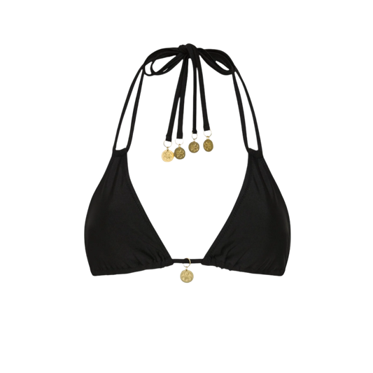 Kulani Kinis Halter Bralette Bikini Top - Twilight Black