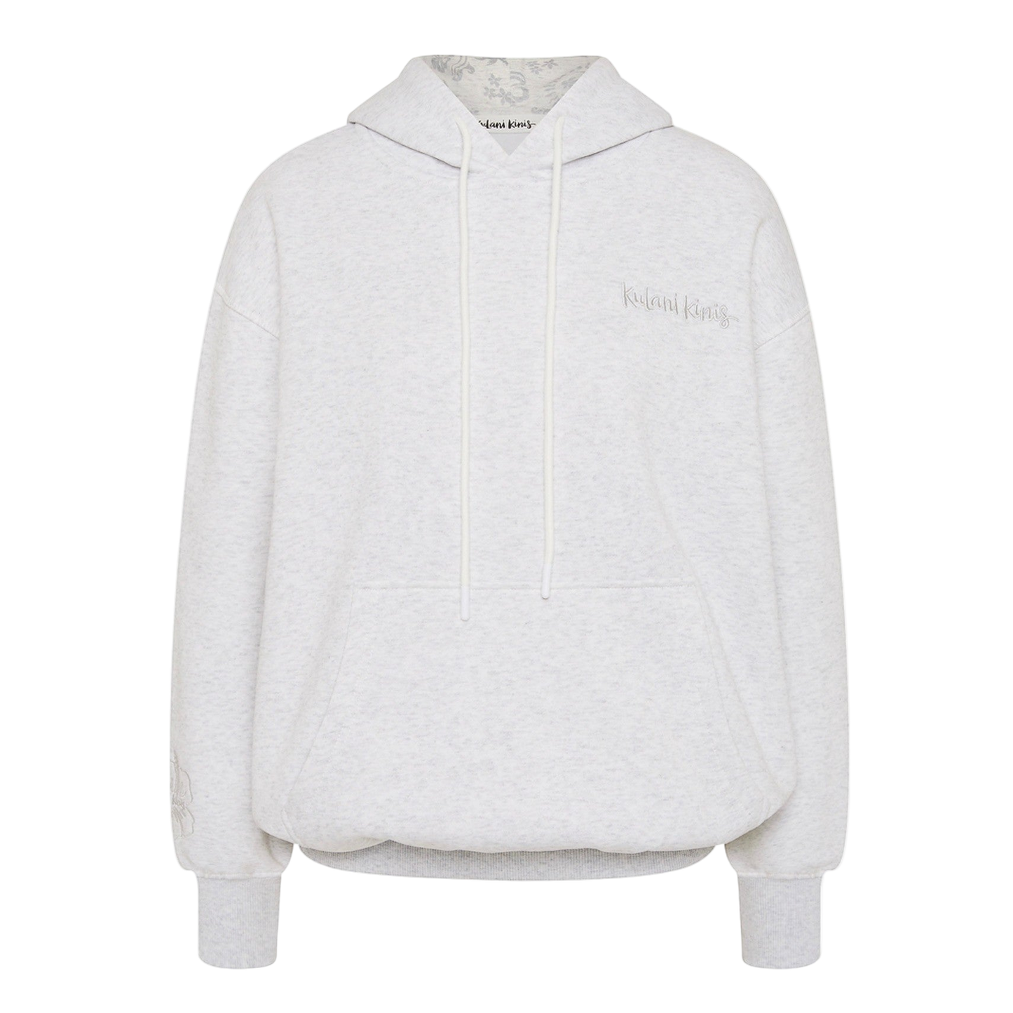 Kulani Kinis Embroidered Hoodie - Silver Stone
