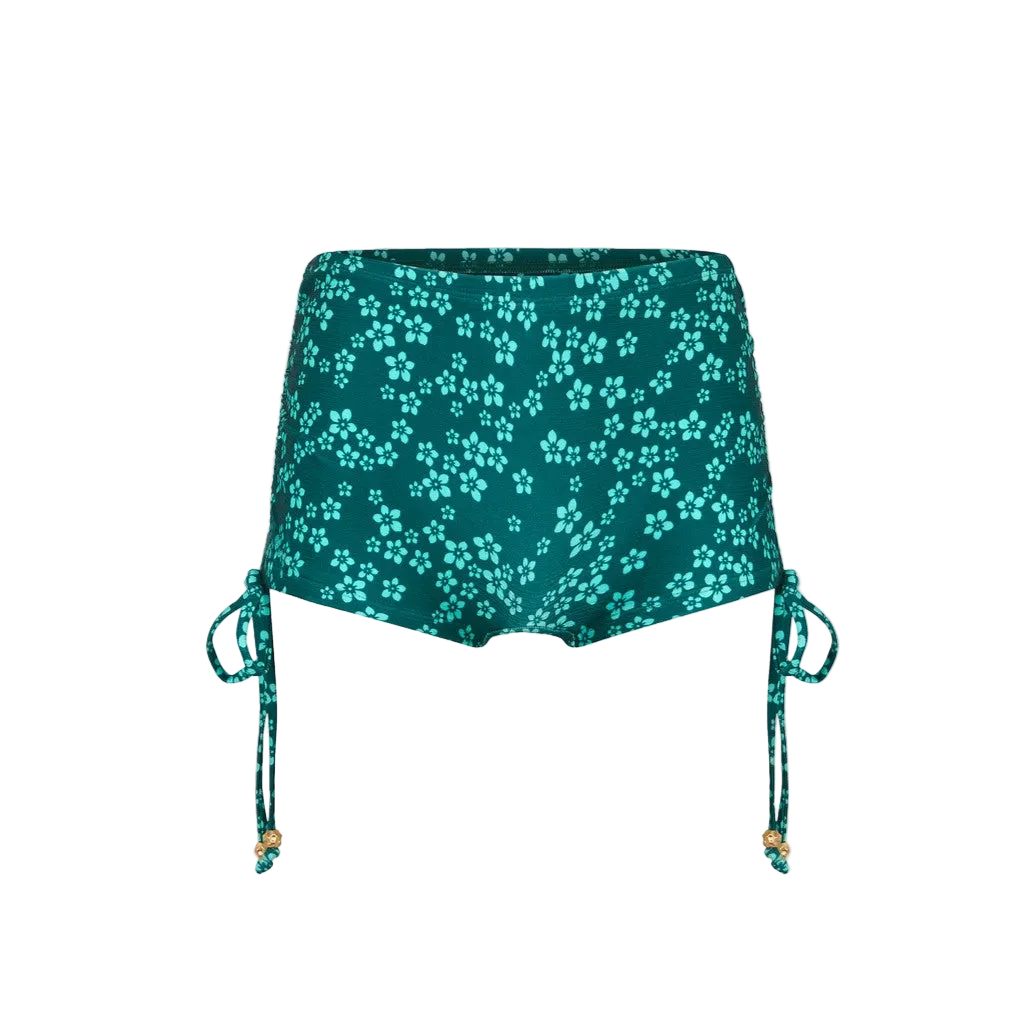 Kulani Kinis Ruched Tie Cheeky Swim Short - Moonkiss