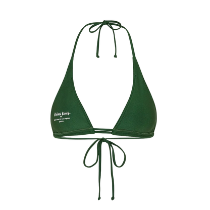 Kulani Kinis Twin Ruched Halter Bikini Top - Jaded Juniper