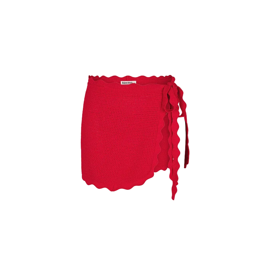 Kulani Kinis Scalloped Edge Knit Sarong - Sunset Siesta
