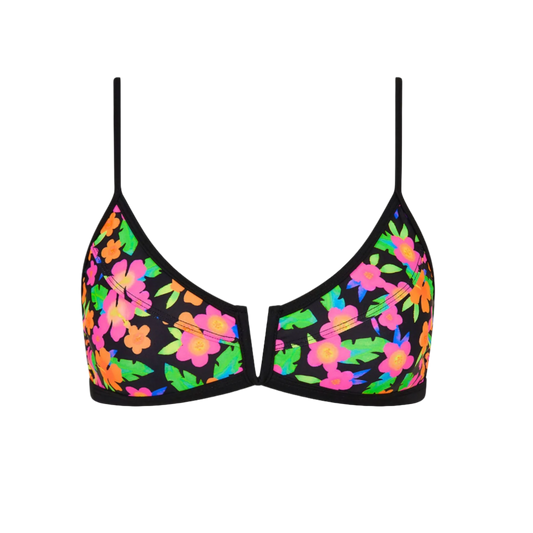 Kulani Kinis Bind Slim V Crop Bikini Top - Midnight Glow