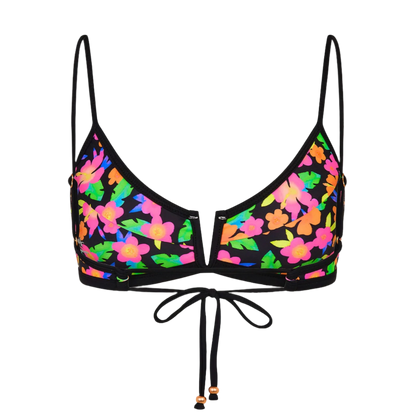 Kulani Kinis Bind Slim V Crop Bikini Top - Midnight Glow - FINAL SALE