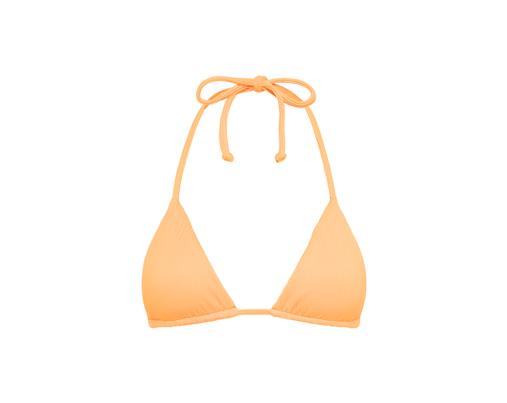 Kulani Kinis Slide Triangle Bikini Top - Mango Ribbed