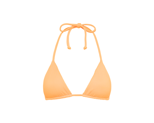 Kulani Kinis Slide Triangle Bikini Top - Mango Ribbed