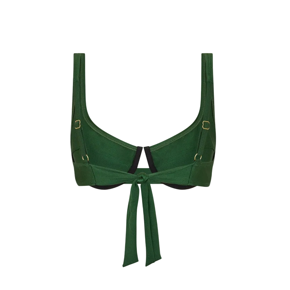Kulani Kinis Underwire Tie Back Bikini Top - Jaded Juniper