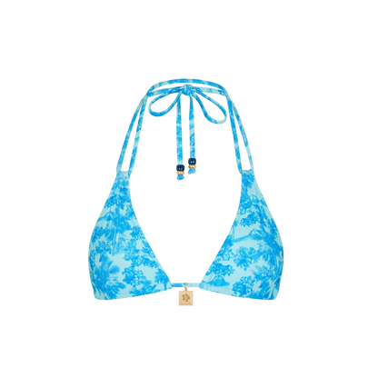 Kulani Kinis Simple Strap Halter Bikini Top - Ocean Paradise