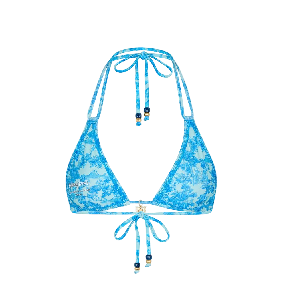 Kulani Kinis Simple Strap Halter Bikini Top - Ocean Paradise
