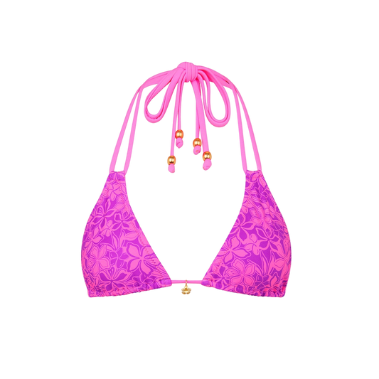 Kulani Kinis Halter Bralette Bikini Top - Bubble Berry