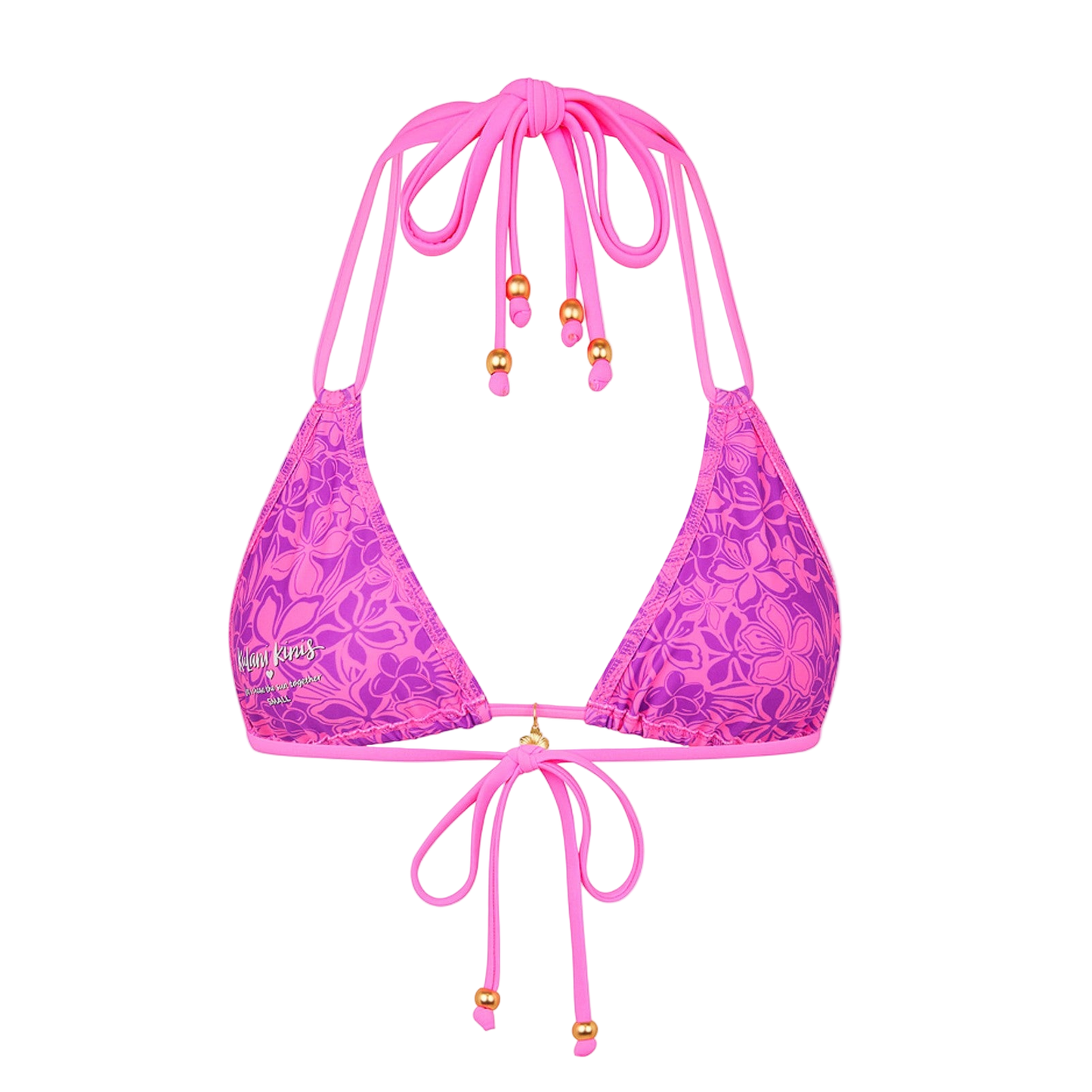 Kulani Kinis Halter Bralette Bikini Top - Bubble Berry