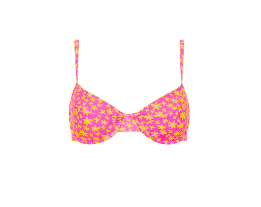 Kulani Kinis Ditzy Underwire Bra Bikini Top - Berry Blush