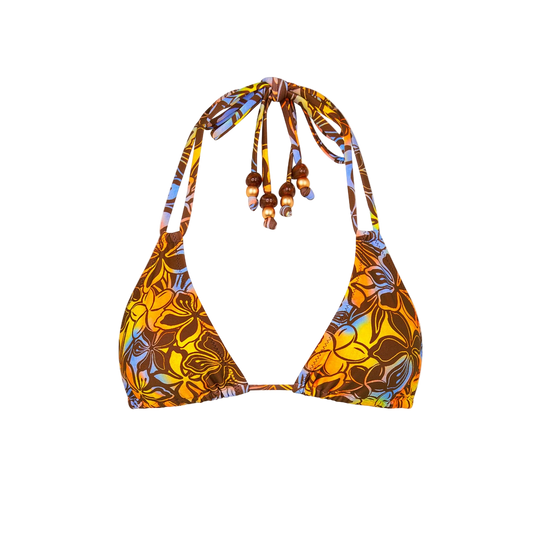 Kulani Kinis Halter Bralette Bikini Top - Frangipani Fizz