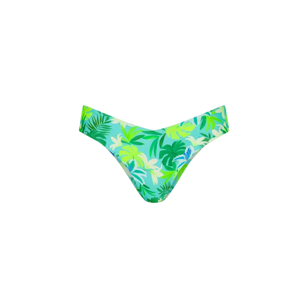 Kulani Kinis Cheeky V Bikini Bottom - Neon Splice