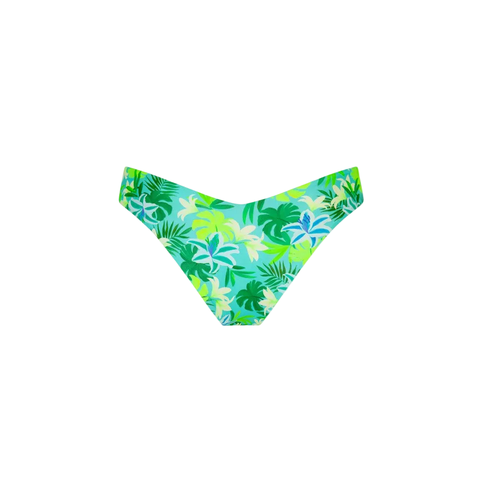 Kulani Kinis Cheeky V Bikini Bottom - Neon Splice