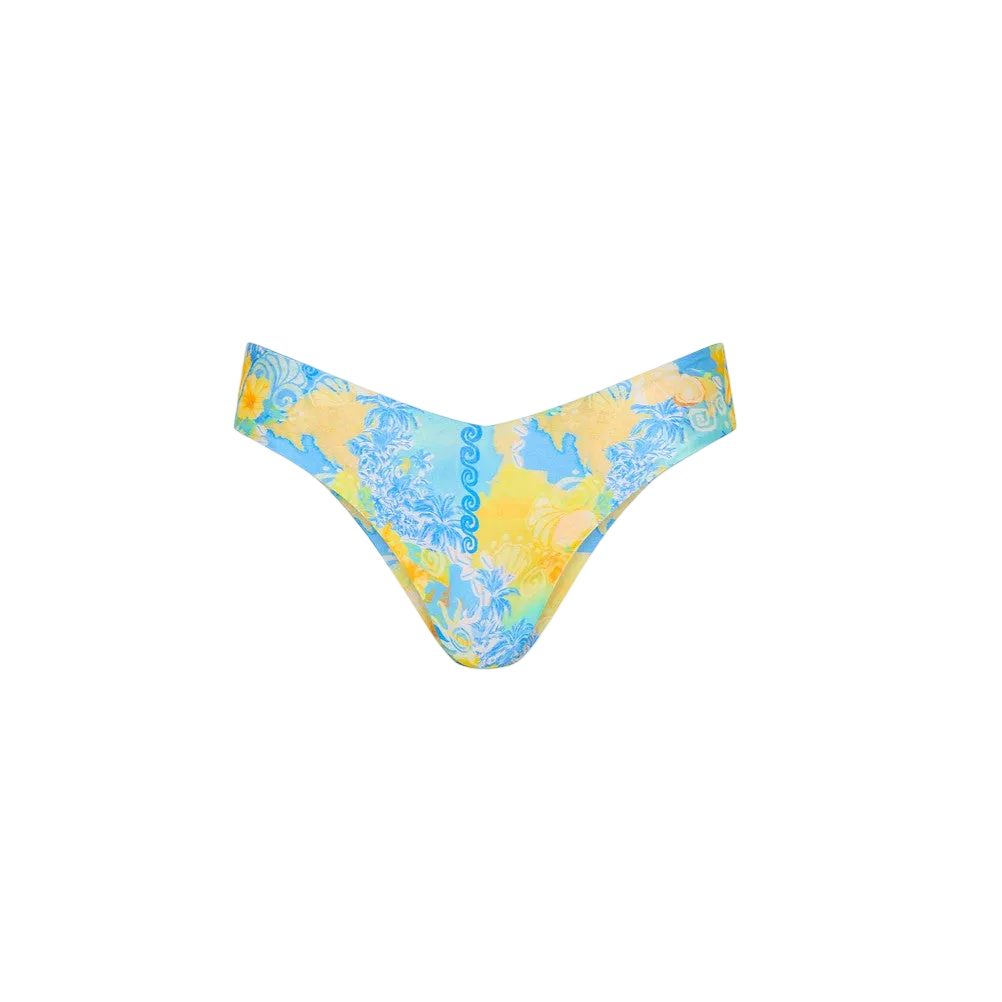 Kulani Kinis Cheeky V Bikini Bottom - Limoncello Lagoon