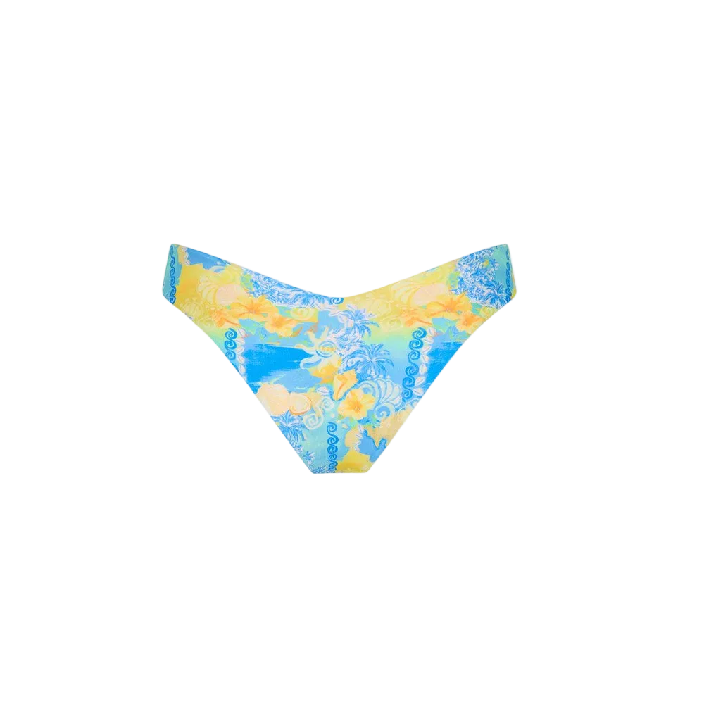 Kulani Kinis Cheeky V Bikini Bottom - Limoncello Lagoon