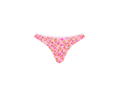 Kulani Kinis Crochet Cheeky Bikini Bottom - Frangipani Fever - FINAL SALE