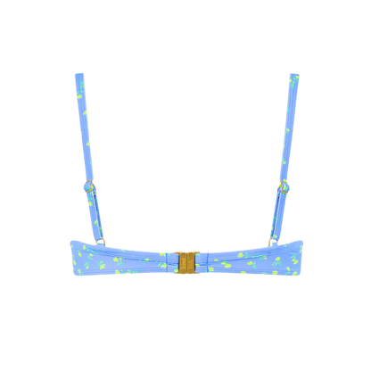 Kulani Kinis Shirred Ditzy Underwire Bra Bikini Top - Lemon Bloom - FINAL SALE