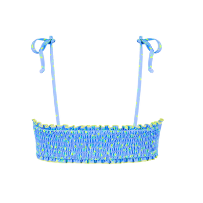 Kulani Kinis Shirred Crop Tie Bikini Top - Lemon Bloom - FINAL SALE