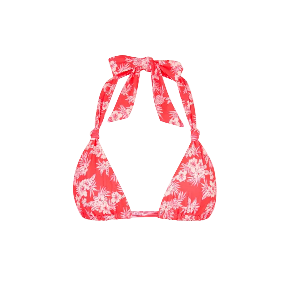 Kulani Kinis Soft Knot Halter Bikini Top - Island Punch