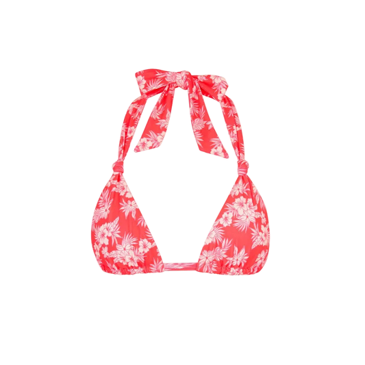 Kulani Kinis Soft Knot Halter Bikini Top - Island Punch