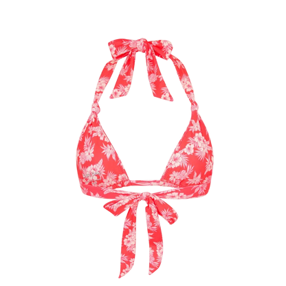 Kulani Kinis Soft Knot Halter Bikini Top - Island Punch