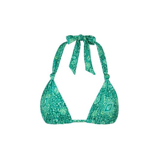 Kulani Kinis Soft Knot Halter Bikini Top - Emerald Aura