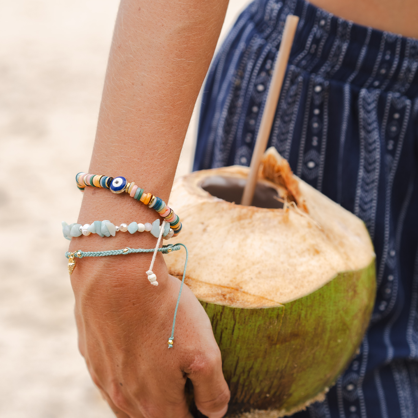 Lotus and Luna Blue Lagoon Seastone Bracelet