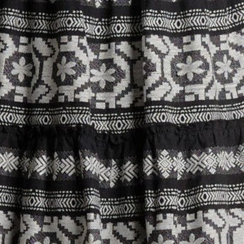 Elan Long Sleeve A-Line Short Dress - Black/White