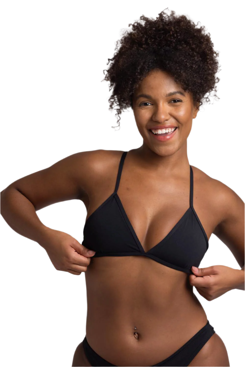 Jolyn Triangle Bikini Top -  Black